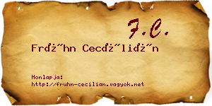 Frühn Cecílián névjegykártya